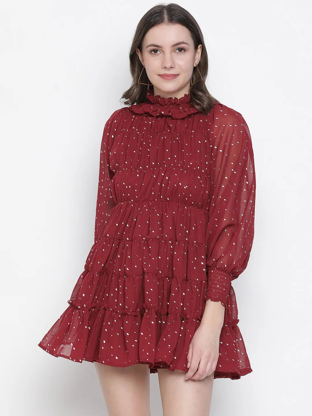 Women's Evening Wear Razzing red with lining foil lurex print majestic women gathered dress Women's Evening Wear Razzing red with lining foil lurex print majestic women gathered dress