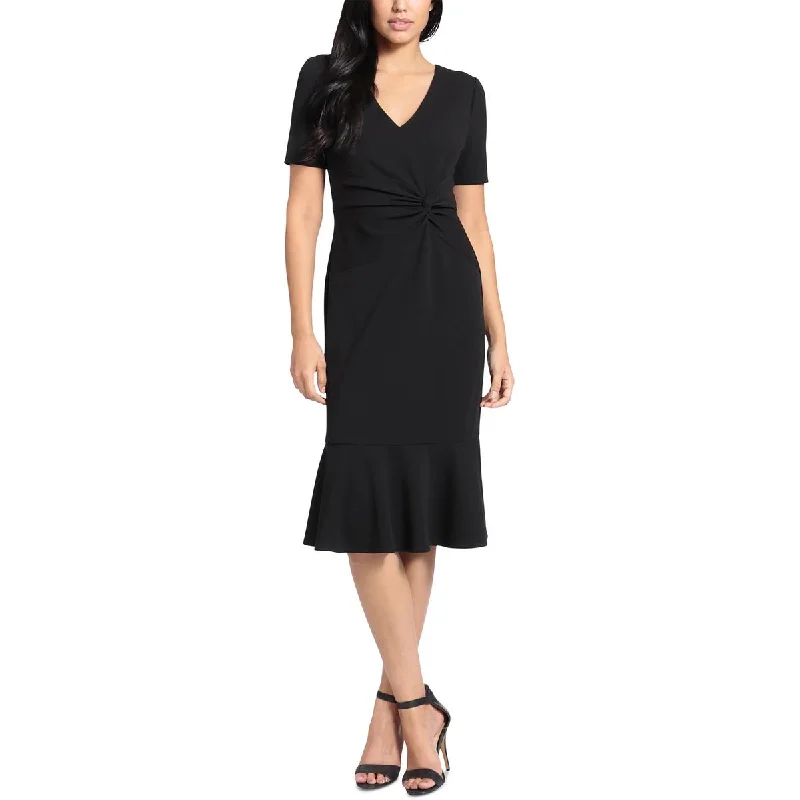 Women's Trendy Outfit London Times Womens Petites Gathered Crepe Sheath Dress