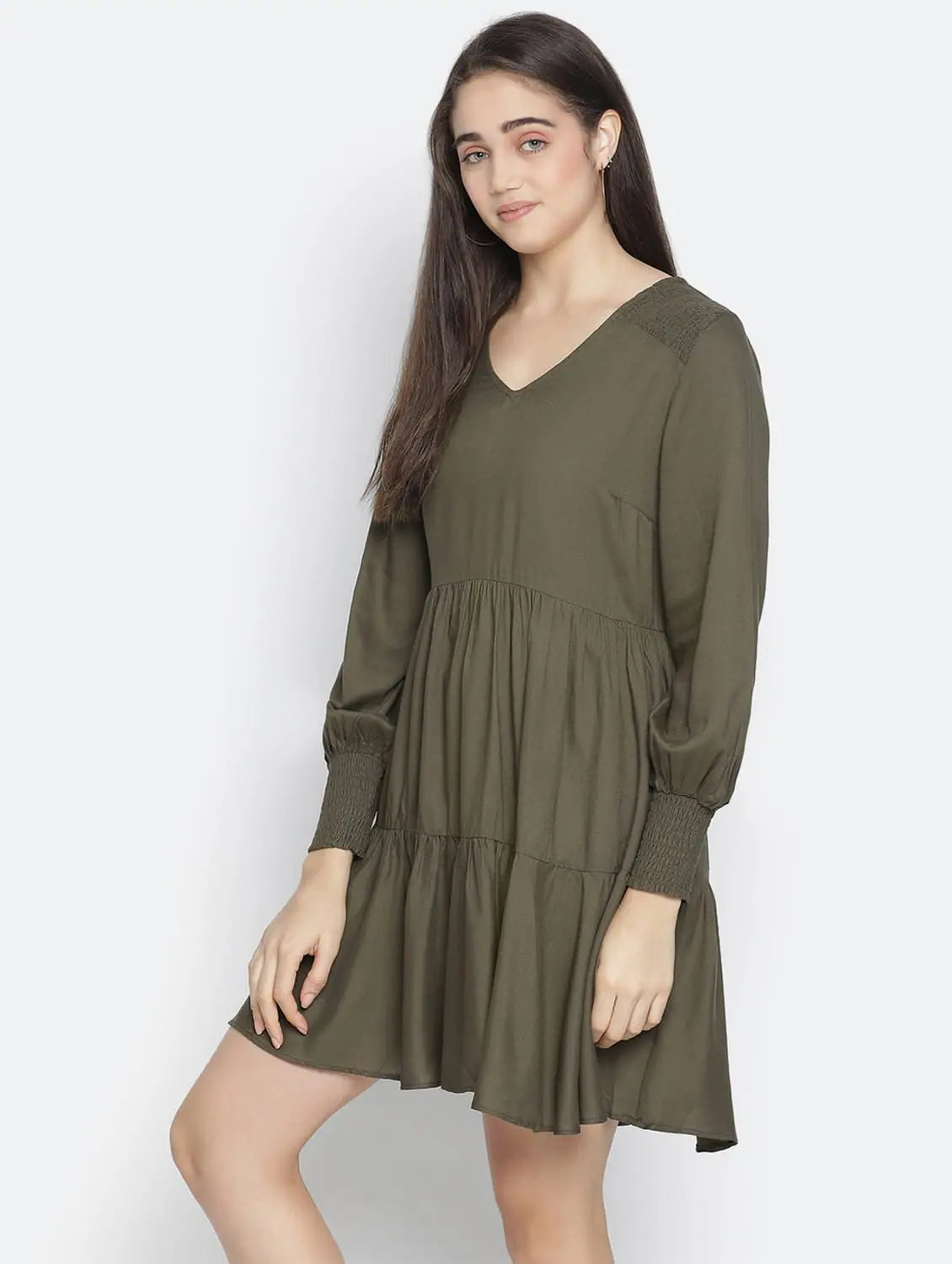 Urban Femme Streetwear Mombo Khaki Colour Starling Women Dress