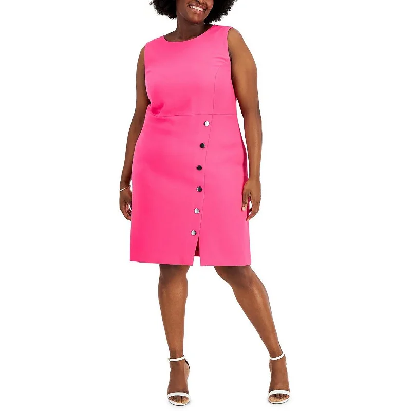 Women's Urban Fashion Kasper Womens Plus Scuba Mini Sheath Dress