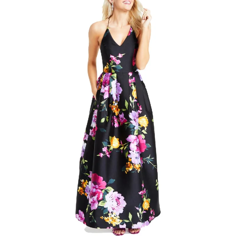 Best Online Clothing Boutiques BCX Womens Juniors Criss-Cross Back Long Fit & Flare Dress