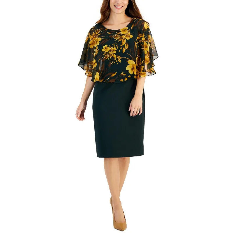 Current Trends Connected Apparel Womens Petites Popover  Sheath Dress