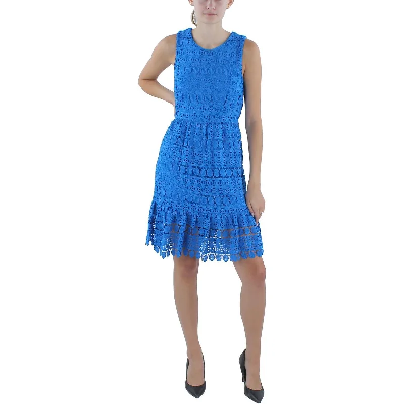 Timeless Women's Clothes Sandra Darren Womens Crochet Knee Length Babydoll Dress