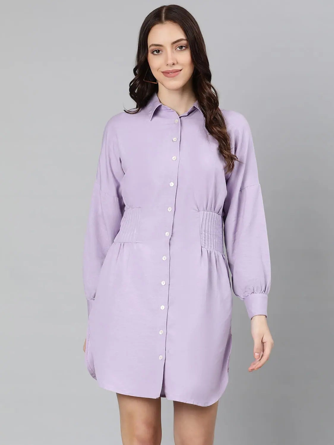 Holiday Gift Guide Sale Oxolloxo Eye Catchy Purple Button- Down Women Dress
