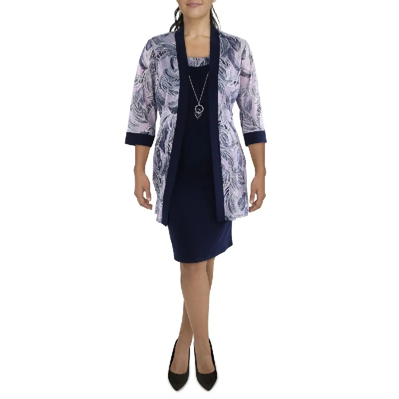 High-Fashion Women's Clothing R&M Richards Womens Plus Printed  Two Piece Dress