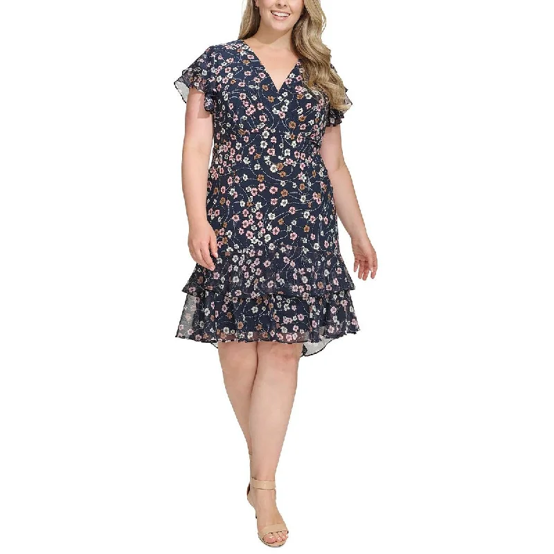 Women's Seasonal Clothes Tommy Hilfiger Womens Plus Recycled  Fit & Flare Dress
