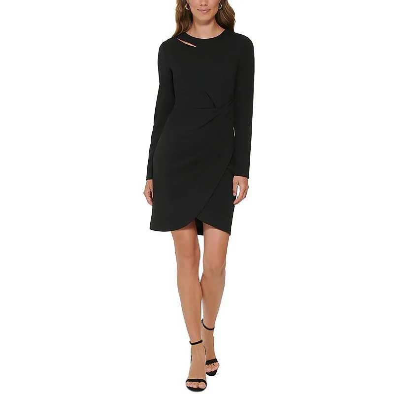 Seasonal Women's Fashion Trends DKNY Womens Crepe Cut-Out Sheath Dress