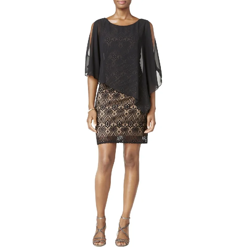 Casual Style for Busy Women Connected Apparel Womens Lace Mini Capelet Dress