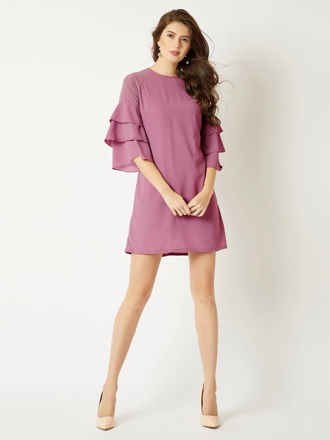 Women's Athletic Clothes In These Arms Ruffle Dress Purple