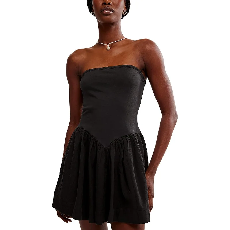 Festival Fashion Free People Womens Mini Drop Waist Fit & Flare Dress