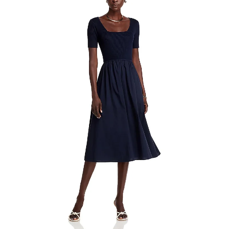 Sale Clearance T Tahari Womens Square Neck Fit& Flare Fit & Flare Dress