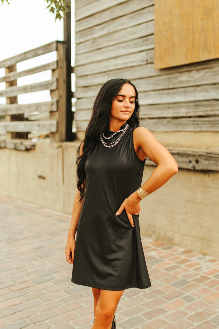 Women's Relaxed Clothes The Leather Lust Midnight Dress