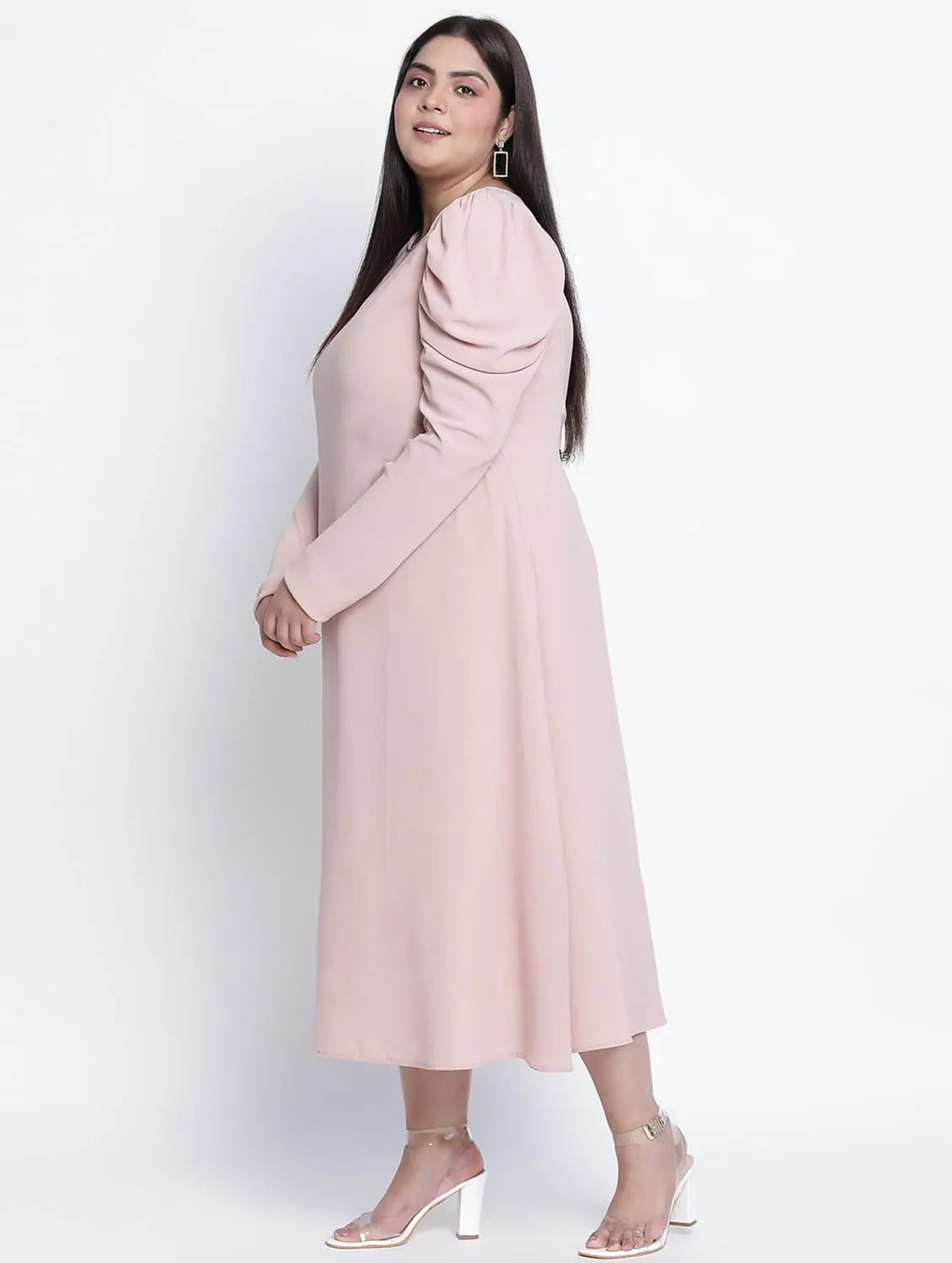 Casual and Comfortable Outfits Bizzarie Peach Bon-Bon Moss Plus Size Dress