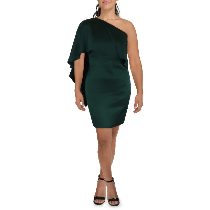 Bold Prints Casual Chic Lauren Ralph Lauren Womens One Shoulder Above Knee Sheath Dress