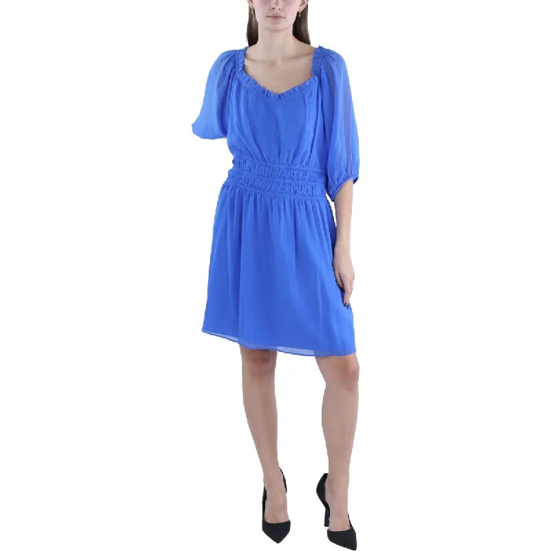 Elegant Clothing For Women Vince Camuto Womens Plus Chiffon Ruffle Fit & Flare Dress