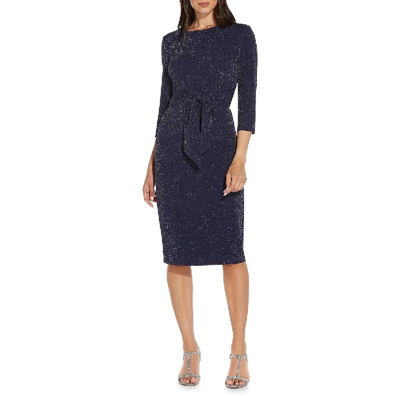 Casual Chic Adrianna Papell Womens Tie-Front Knee-Length Sheath Dress
