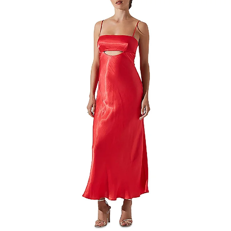 Elegant Women's Clothing ASTR the Label Womens Bellerose Open Back Long Slip Dress