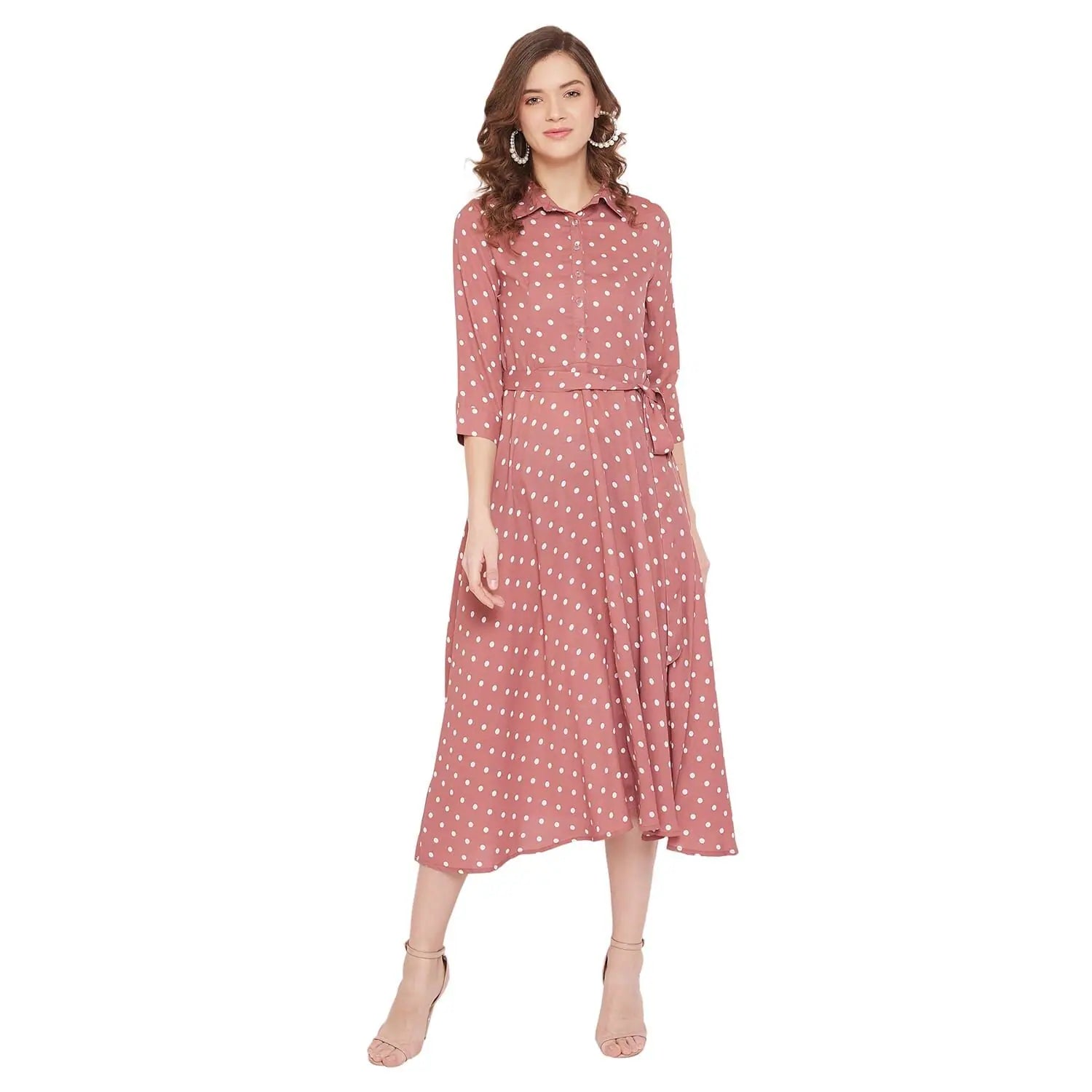 Stylish Women's Clothing Adults-Women Dusty Pink A-Line Dress