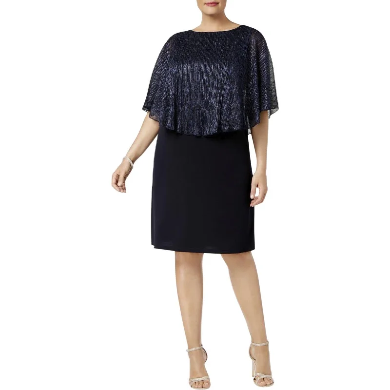 Women's Loungewear Clothes Connected Apparel Womens Plus Metallic Cape Sleeves Special Occasion Dress Women's Loungewear Clothes Connected Apparel Womens Plus Metallic Cape Sleeves Special Occasion Dress