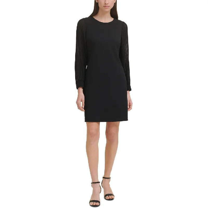 Everyday Wear Tommy Hilfiger Womens Mini Pleated Sleeve Wear To Work Dress