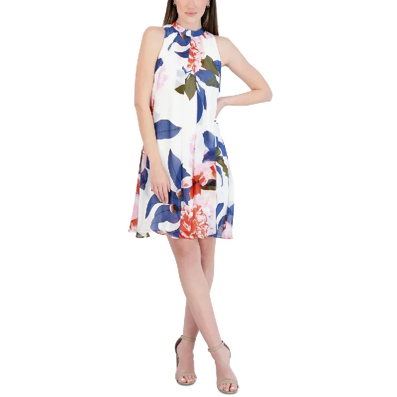 Women's Evening Clothes Signature By Robbie Bee Womens Petites Mini Mock Neck Sheath Dress