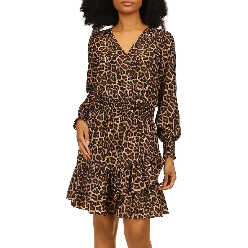 Premium Fashion MICHAEL Michael Kors Womens Animal Print Above Knee Fit & Flare Dress