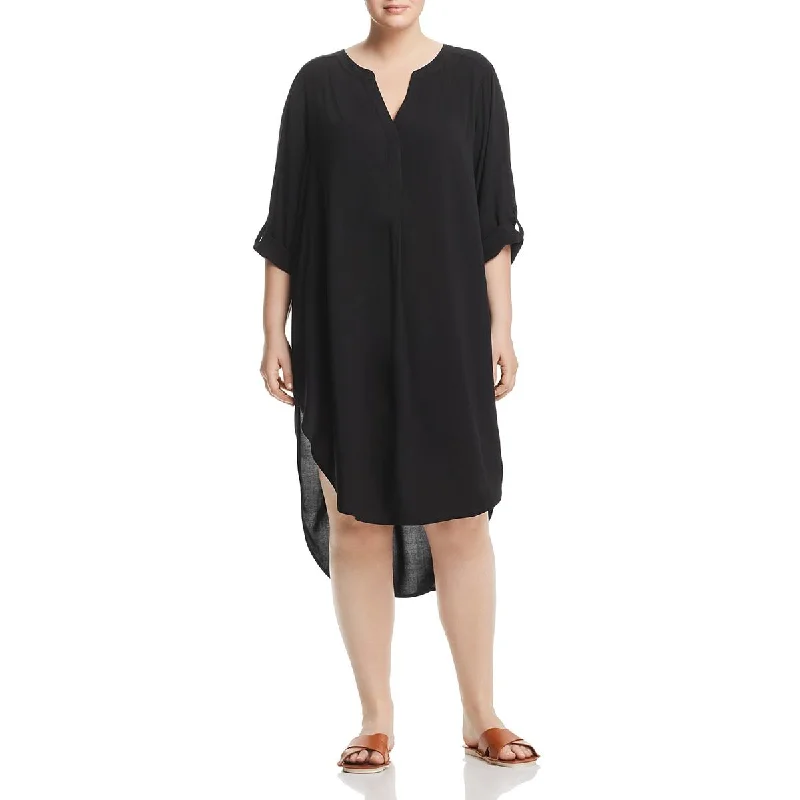 Sale Clothes Online Cupio Womens Plus Adjustable Sleeves Hi-Low Tunic Dress