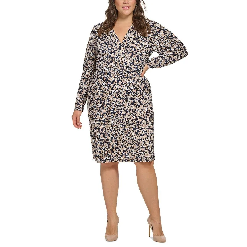 Women's Relaxed Outfit Tommy Hilfiger Womens Faux-Wrap V-Neck Sheath Dress