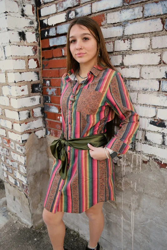 Sales For Clothes The Giddy Up Serape Button Down Dress
