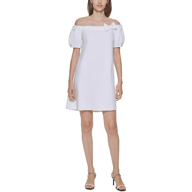 Formal Garments For Women Calvin Klein Womens Bow Above Knee Sheath Dress