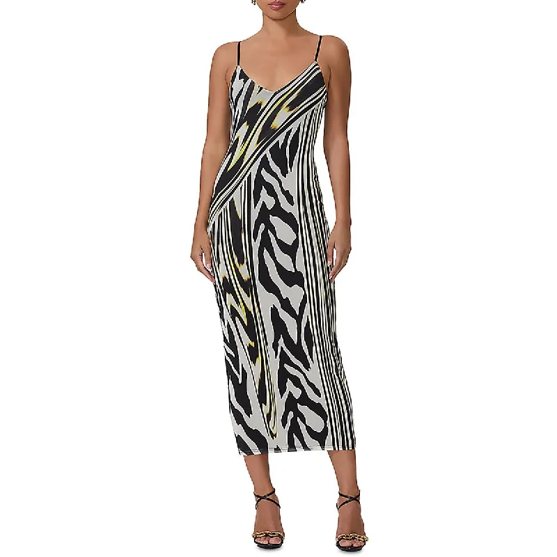 Women's Work Outfit For The Office AFRM Womens Animal Print V-Neck Slip Dress