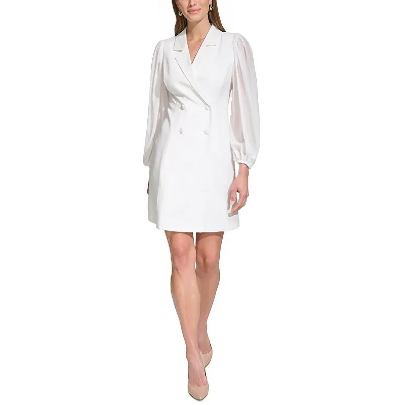 Seasonal Sale Vince Camuto Womens Crepe Chiffon Sleeve Sheath Dress