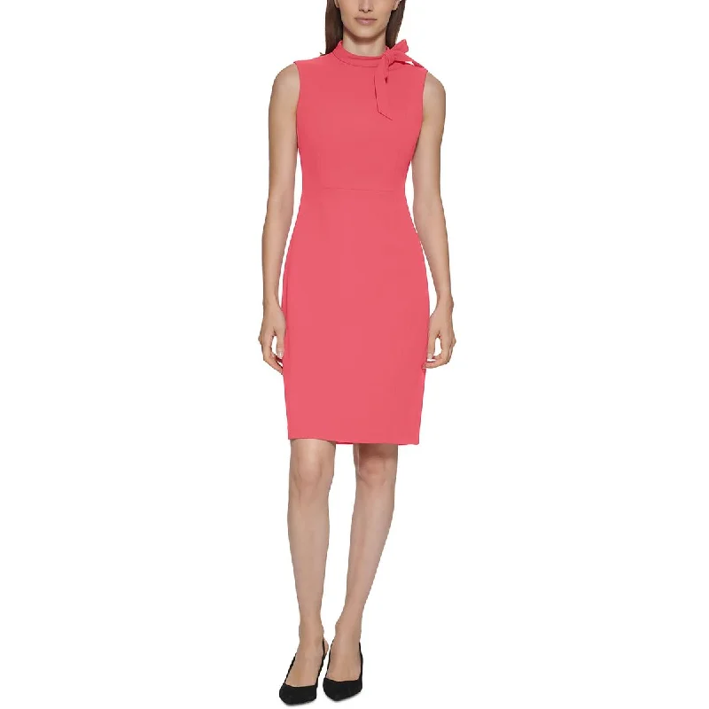 Chic And Comfortable Calvin Klein Womens Petites Solid Scuba Sheath Dress