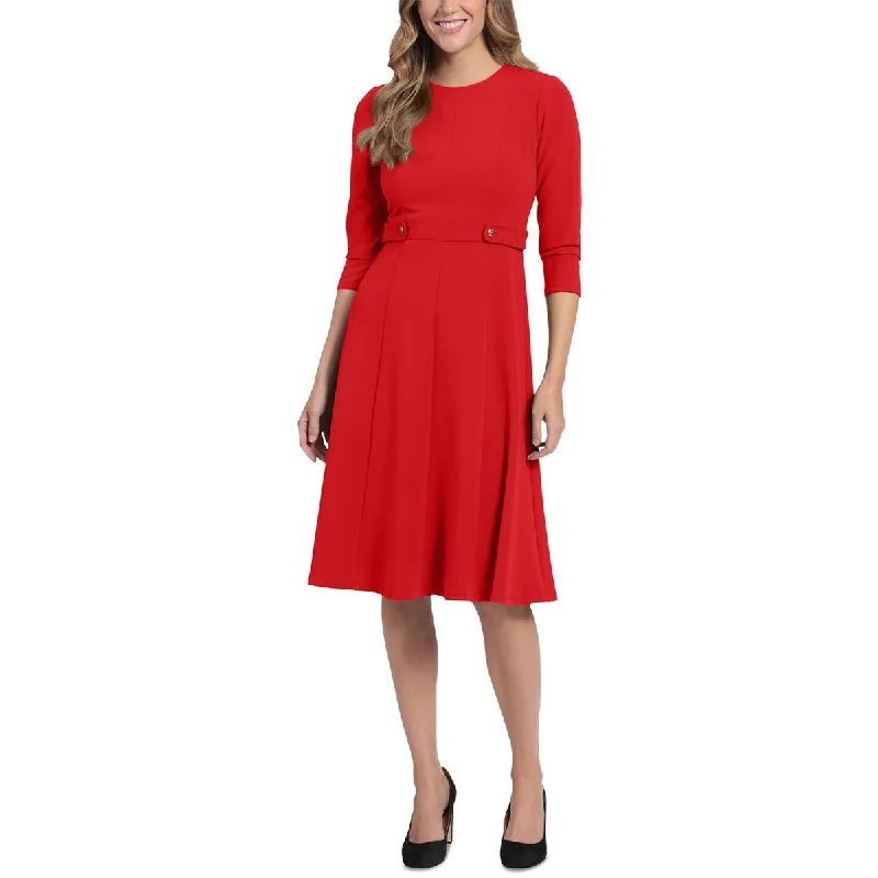 Women's Tops And Clothing London Times Womens Petites Crepe 3/4 Sleeves Fit & Flare Dress Women's Tops And Clothing London Times Womens Petites Crepe 3/4 Sleeves Fit & Flare Dress