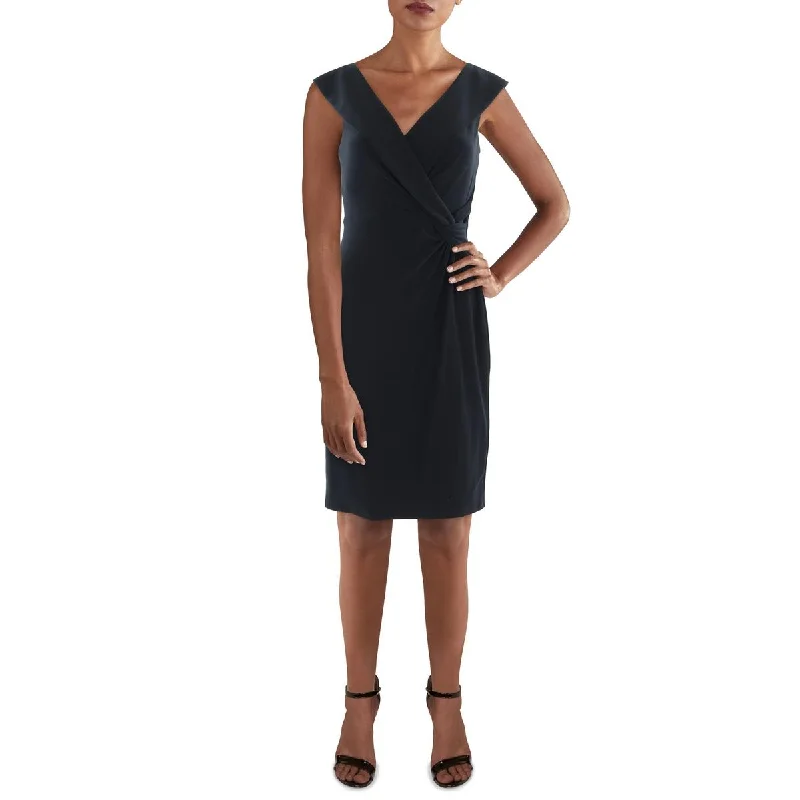 Women's Athletic Clothes Lauren Ralph Lauren Womens Knee-Length Surplice Sheath Dress