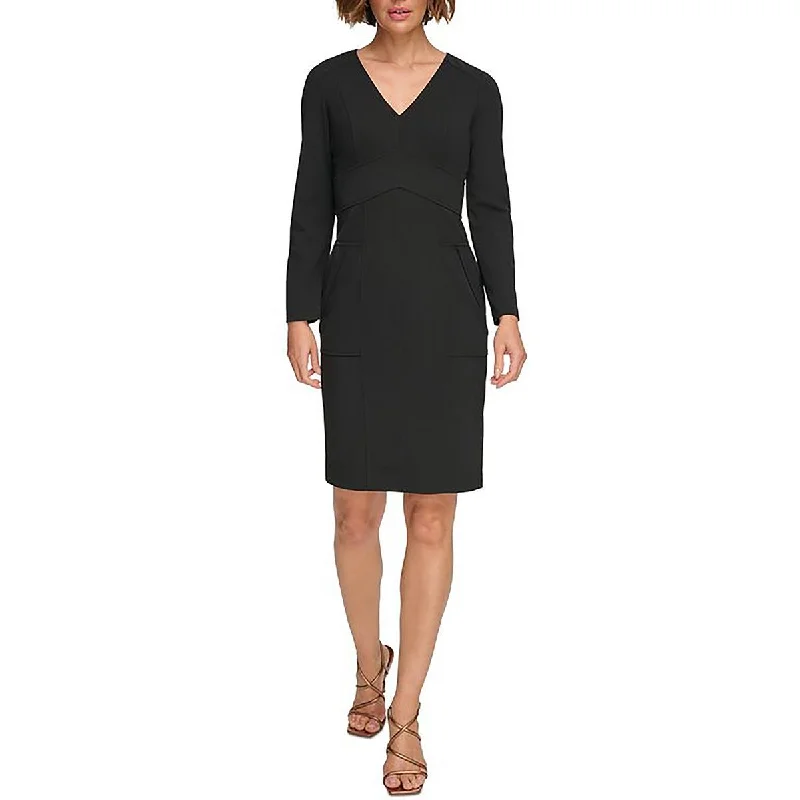 Women's Plus-Size Garments DKNY Womens Sheath V-Neck Sheath Dress
