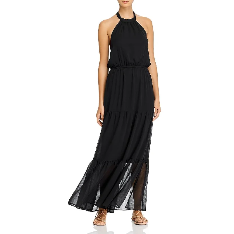 Chic Women's Outfit Aqua Womens T  Halter Dress
