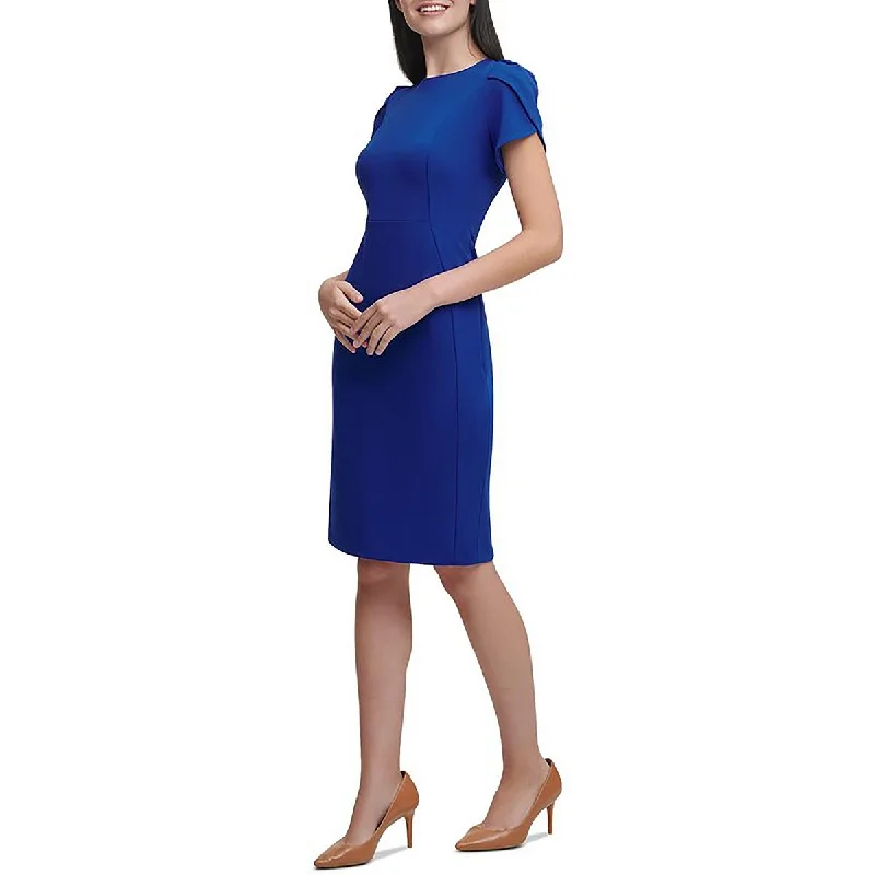 Fashion-Forward Women's Clothing Calvin Klein Womens Tulip Sleeve Above Knee Sheath Dress