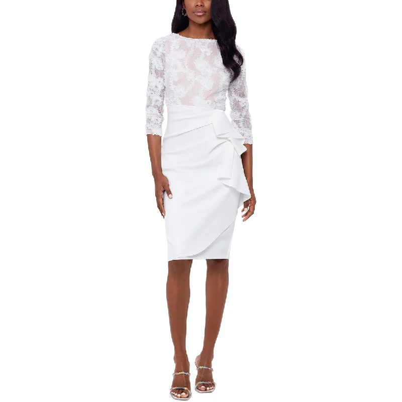 Holiday Discount Xscape Womens Lace Overlay Lace Sheath Dress