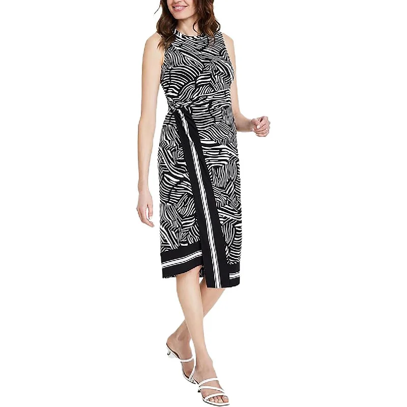 Women's Vintage Garments MICHAEL Michael Kors Womens Asymmetric Boat Neck Sheath Dress