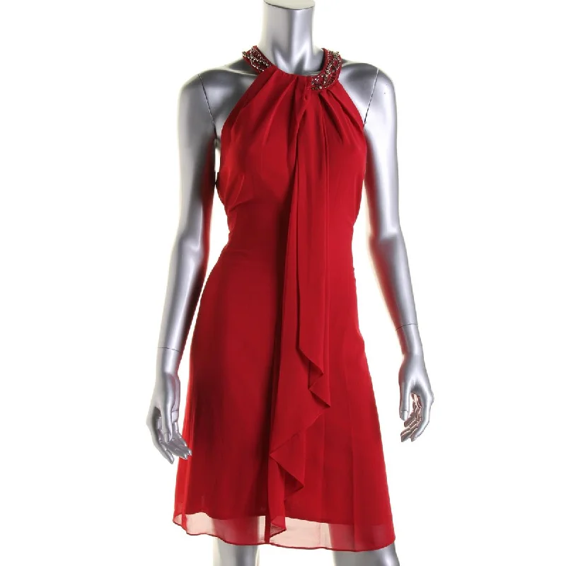 Latest Fashion SL Fashions Womens Beaded Halter Cocktail Dress