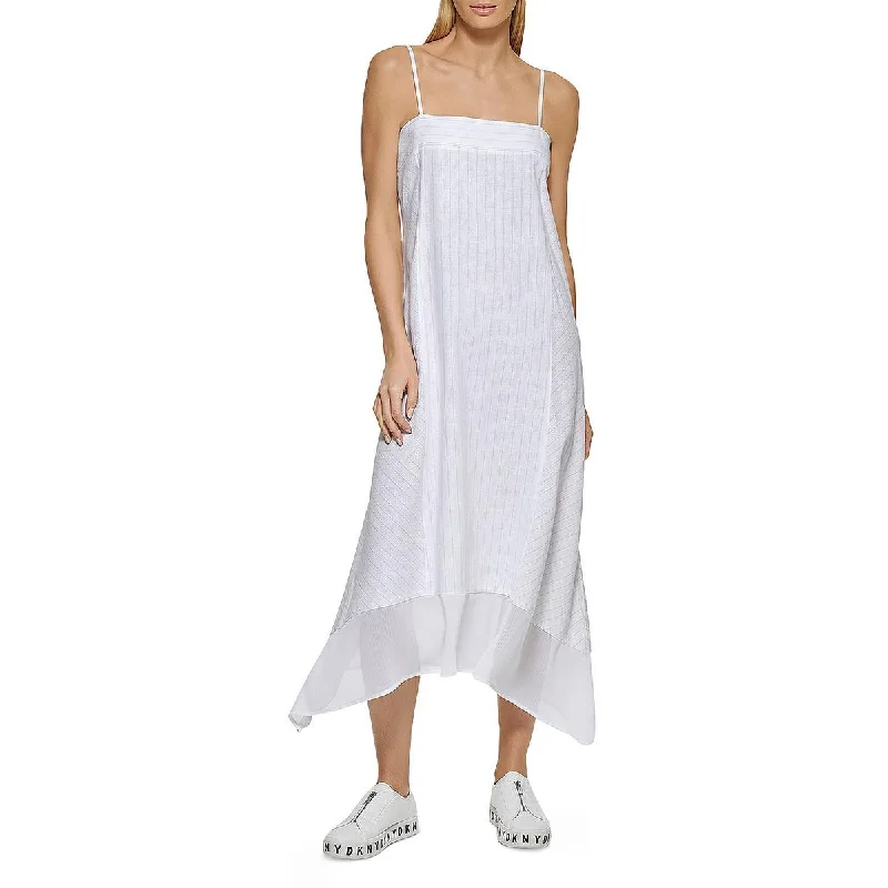 Modern Women's Clothes DKNY Womens Stripe Tea-Length Slip Dress