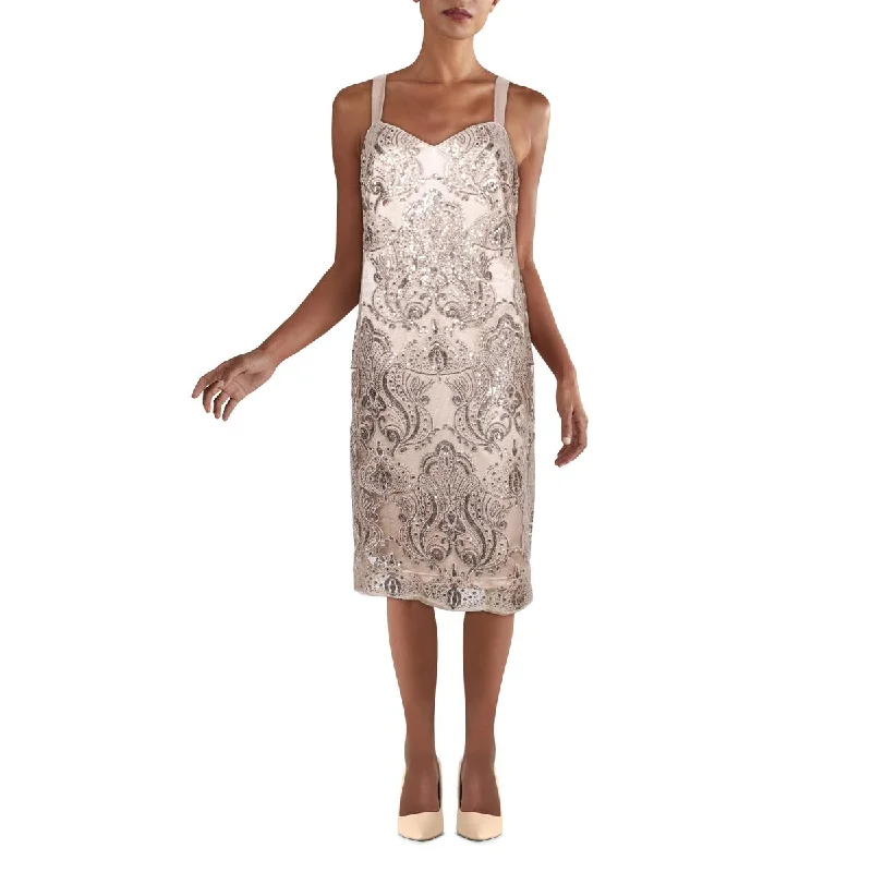Stylish Clothes For Women R&M Richards Womens Sequined Knee-Length Sheath Dress