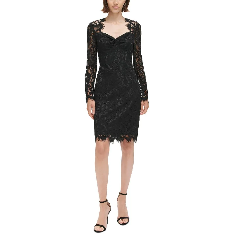 Trendy Athleisure Clothing For Women Eliza J Womens Sheer Lace Sheath Dress