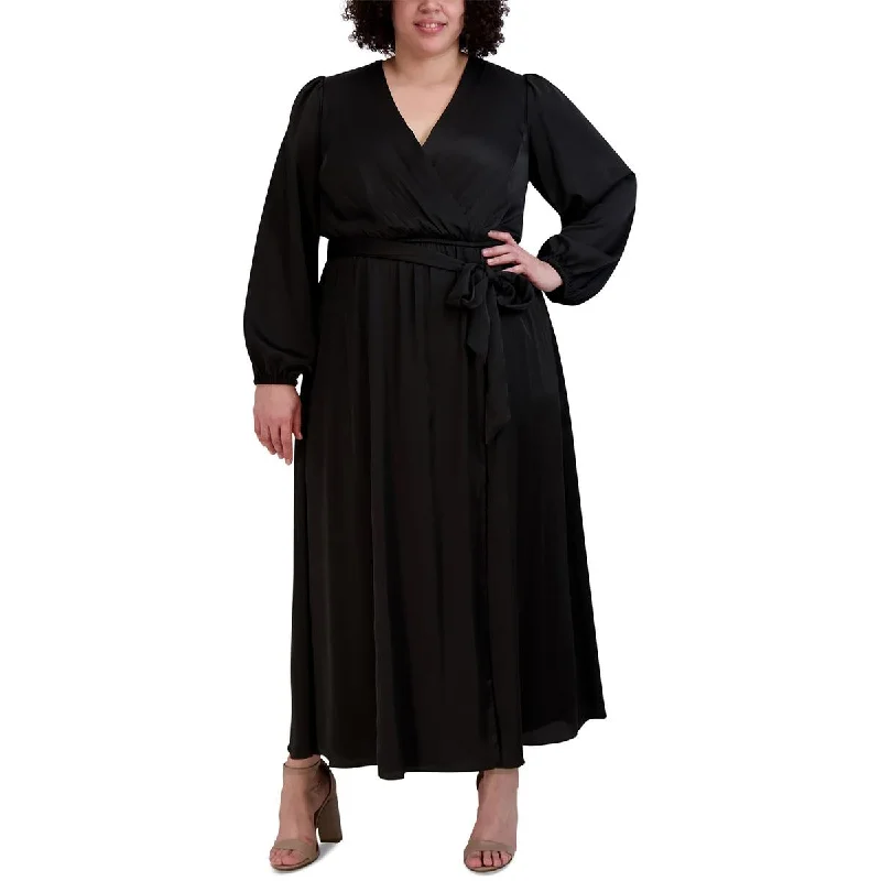 Trendy Women's Apparel Signature By Robbie Bee Womens Plus Full Length Surplice Fit & Flare Dress Trendy Women's Apparel Signature By Robbie Bee Womens Plus Full Length Surplice Fit & Flare Dress