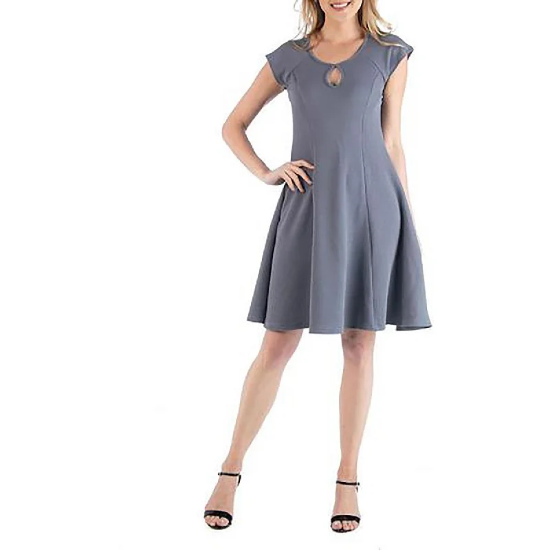 Women's Work Outfit For The Office 24seven Comfort Apparel Womens Plus Crepe Keyhole Fit & Flare Dress Women's Work Outfit For The Office 24seven Comfort Apparel Womens Plus Crepe Keyhole Fit & Flare Dress