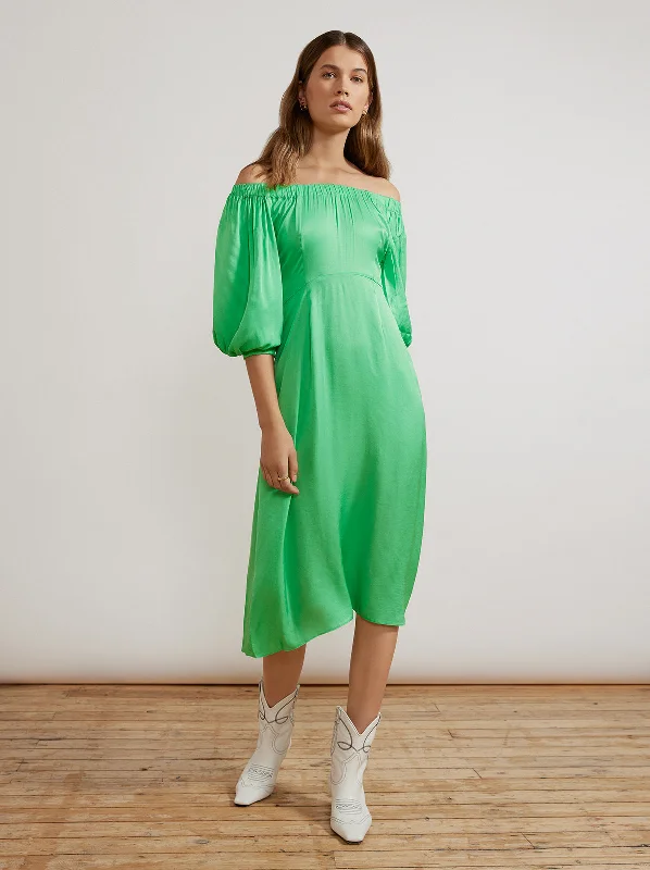 Stylish Outerwear Clothing For Women Della Apple Green Dress