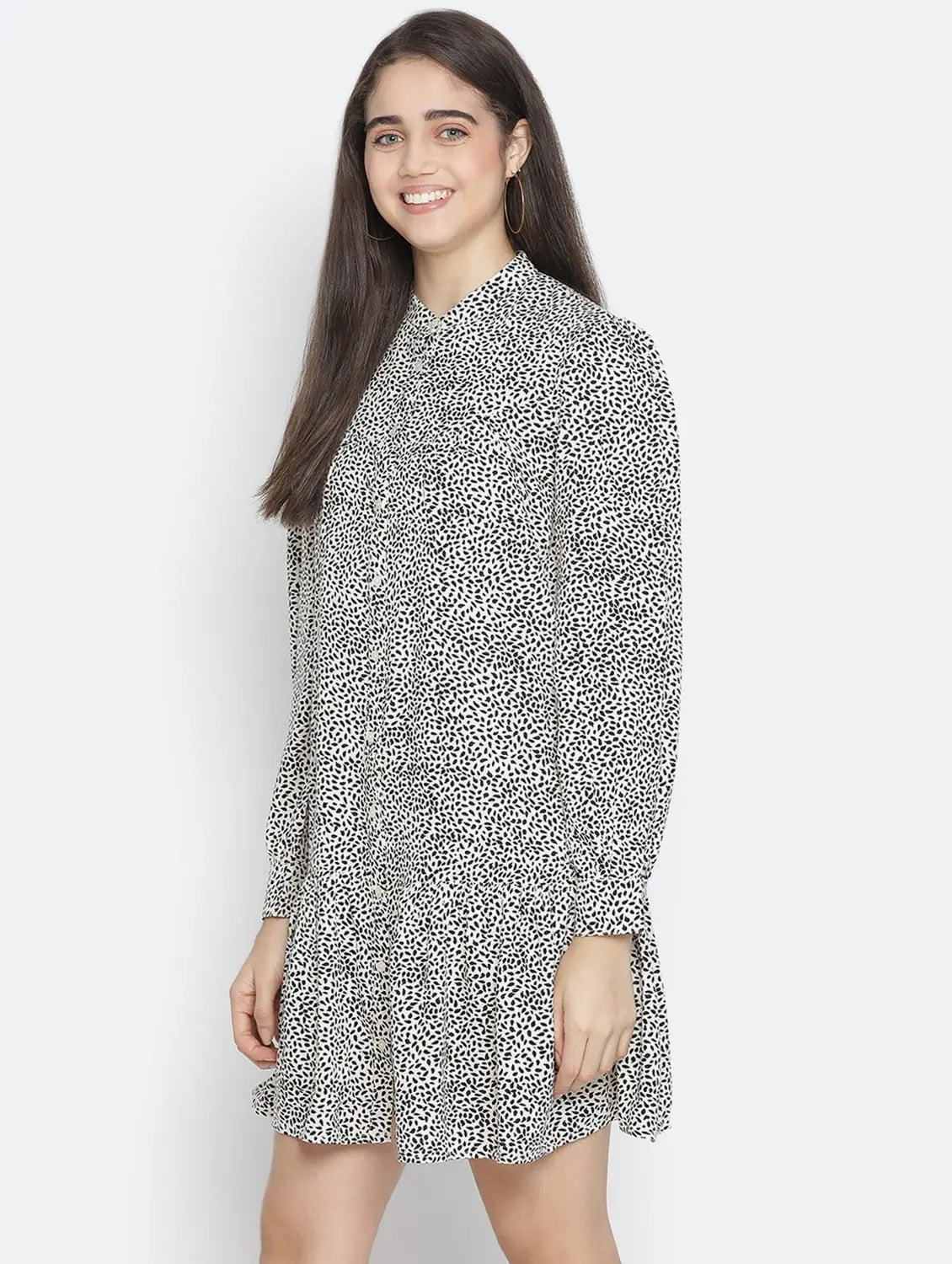 Women's Occasion Wear Clothes Ghee- Whiz Printed Charming Button-Down Women Dress