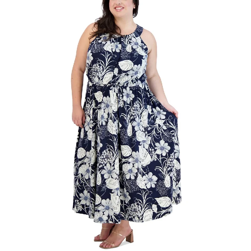 Women's Clothing for Every Season and Trend Signature By Robbie Bee Womens Plus Metallic Maxi Halter Dress