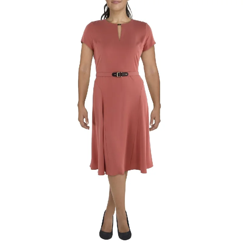 Women's Active Garments For Workouts Lauren Ralph Lauren Womens Keyhole Knee-Length Wear To Work Dress